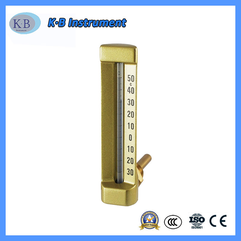 卸売工場価格カスタム製造工業温度計VラインVラインVライン温度計ストレート真鍮黄金仕上げガラス温度計